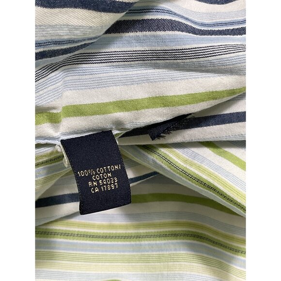 Banana Republic Mens Striped Button-Up Long-Sleeve Shirt L Green/Blue - Picture 4 of 7